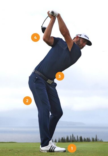 dustin johnson golf swing