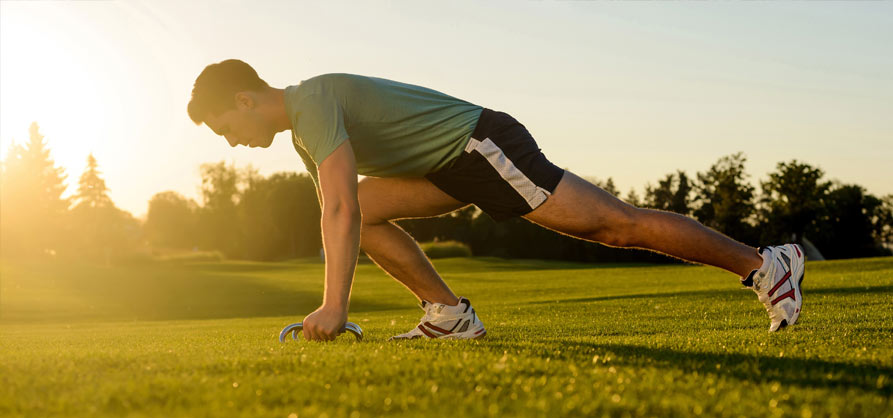 man stretching before workout